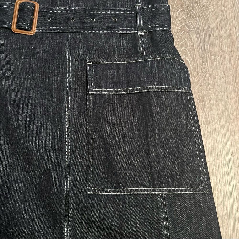 Polo Ralph Lauren Rigid Japanese Denim Indigo Fit Flare Belted Dress Contrast 14 - Picture 12 of 15